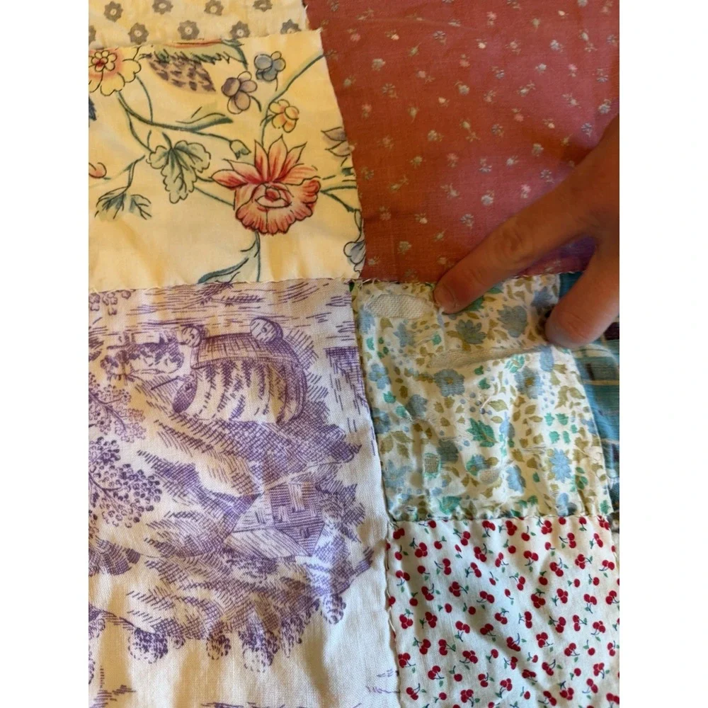 Vintage Scrappy Patchwork Quilt Full 57X68 Heavyweight